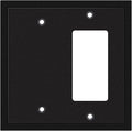 Henne Bery Modern Edge Decorative Wall Plate Switch Plate Outlet Cover, Durable Solid Zinc Alloy (Blank/Decorator, Matte Black)