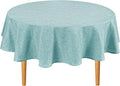 Hiasan Linen Tablecloth 40 Inch Round - Wrinkle and Stain Resistant Washable Polyester Fabric Table Cloth for Dining Room Kitchen Party, Aqua