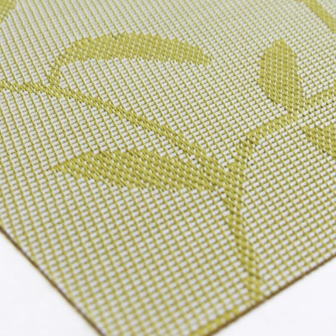 Leaf Placemats Set of 8 Non-Slip Heat-Resistant Vinyl Washable Place Mats for Kitchen Table Indoor Outdoor Durable (18"x12", Green)