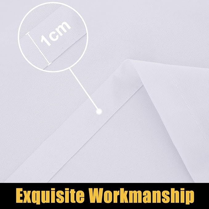 Smiry Rectangle Picnic Table Cloth, Waterproof Elastic Fitted Tablecloths for 5 Foot Tables, Washable Polyester Table Cover for Camping, Indoor and Outdoor (White, 36"x60")