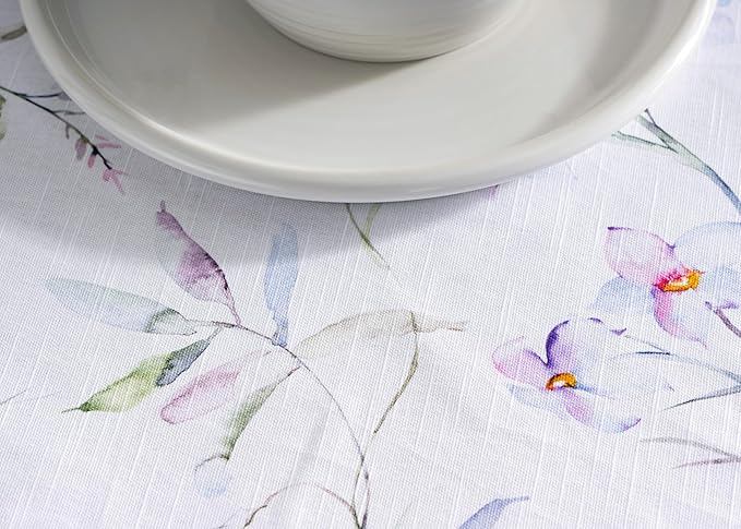 Maison d' Hermine Table Cloth Round Table 100% Cotton 69 Round Inches Tablecloth Reusable Decorative for Dining Room Farmhouse Home Valentines Day Decorations Spring Summer - Summer Floral