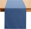 Vintage Blue Table Runner 36 Inches Long, Cotton Linen Farmhouse Style Seasonal Dresser Scarf for Kitchen Dining Coffee Table Parties Wedding Home Decor (13” x 36”, Vintage Blue)
