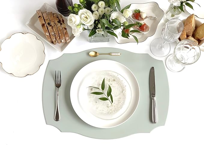 Rommy & Co. Premium Silicone Placemats, Set of 2 (Silver Sage)
