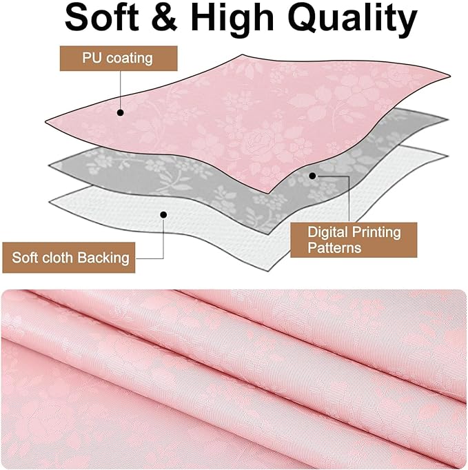 Smiry Rectangle Table Cloth, Waterproof Heavy Duty Vinyl Tablecloths, Wipeable Washable Table Cover for Kitchen, Dining Room & Valentines (Pink, 54" X 78")