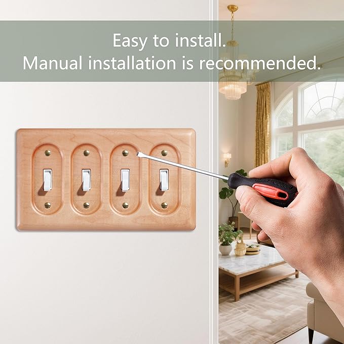 Oversized Decorative Light Switch Cover Plate Elegant Maple Wood Design For Stylish Wall Plates And Switch Covers