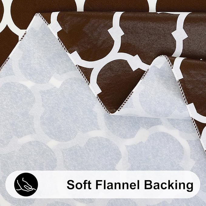 Smiry Rectangle Table Cloth Cover, Waterproof Vinyl Tablecloth with Flannel Backing for Rectangle Tables, Wipeable Spillproof Plastic Tablecloths for Dining, Camping, Indoor, Outdoor (60"x84", Coffee)