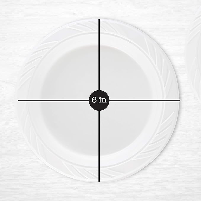 400 Count Disposable 6 Inch White Plastic Dessert Plates