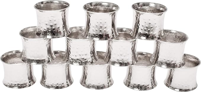 CLEENTABLE Farmhouse Napkin Rings Metal Spiral Napkin Rings -12 Pcs, Handcrafted Napkin Holders Buckles for Family Dinner, Christmas, Wedding, Party, Table Decorations (Silver)