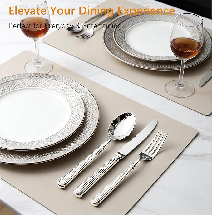 Silverware Set for 4 Morden Flatware Set 16 Pieces 18/10 Stainless Steel Unique Roman Column Handle Cutlery Utensil Sets for Home Restaurant Dishwasher Safe Tableware Set