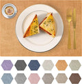 Faux Leather Placemats Set of 4 Washable PU Table mats for Kitchen Table - Heat Resistant, Waterproof, Easy Clean, Anti Slip 11.8" x 17" (Yellow-4 Pack)