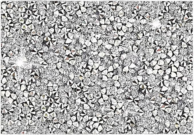 Silver Diamond Rhinestone Encrusted Square Placemats - Set of 2