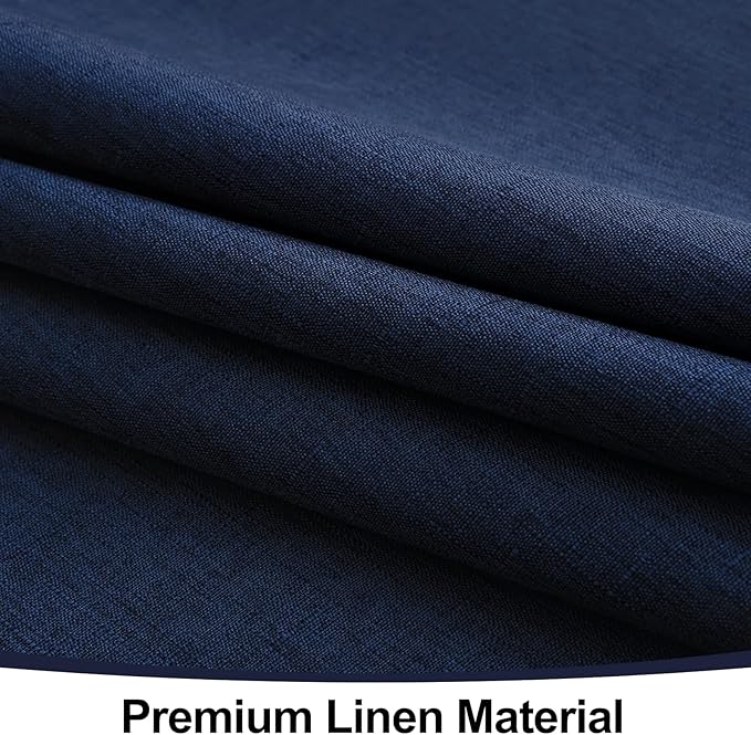Smiry Square Table Cloth Linen Textured, Waterproof Spillproof Anti-Wrinkle Burlap Tablecloth, Washable Decorative Fabric Table Cover for Dining, Party, Banquet, 54 x 54 Inch, Navy