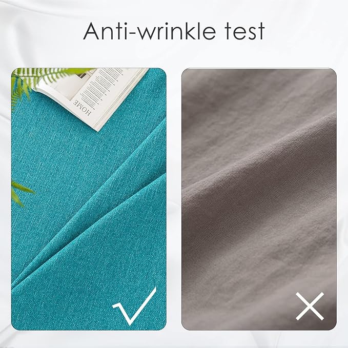 BALCONY & FALCON Small Square Tablecloth Washable Wrinkle Resistant and Water Proof Table Cloth Linen Fabric Tablecloths for Bedside End Table Bedroom Nightstand (Lake Blue, 23.6x23.6)
