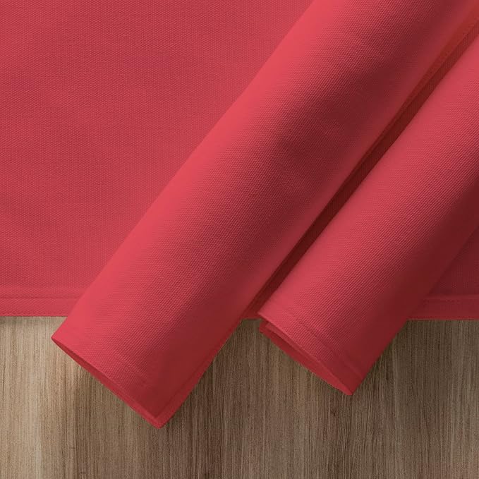 Calicot Placemats Set of 6 100% Cotton Washable Cloth Place Mats, Reusable Table Mats for Spring/Summer & Thanksgiving Christmas Decorations Kitchen Dining Party Wedding (Tomato Red, 13" x 19")