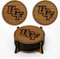 LazerEdge Central Florida Knights Wooden Coaster Set - Cherry Wood - Officially Licensed Product - 4-Pack