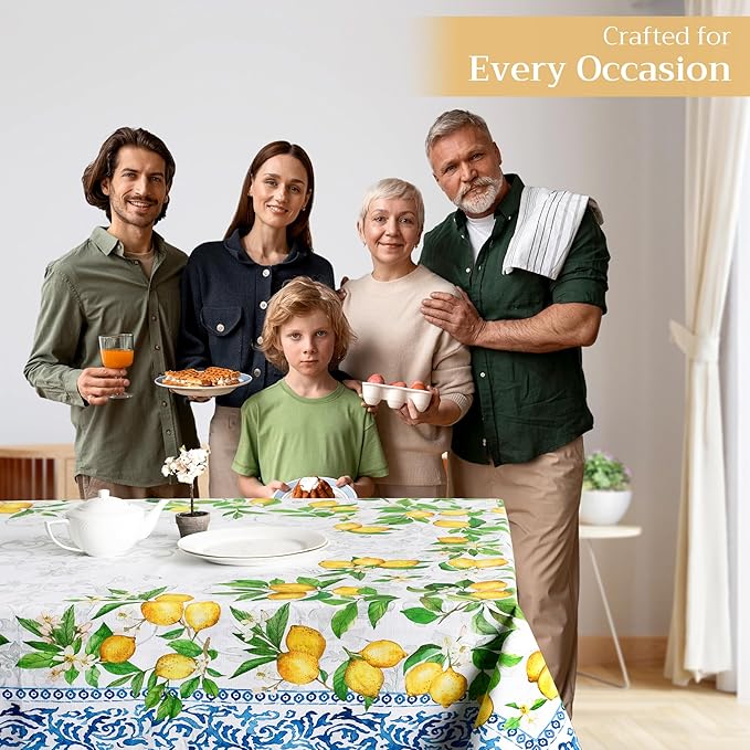 Maison d' Hermine Table Cloth Rectangle Table 100% Cotton 60 x 108 Inches Tablecloth Reusable Decorative for Dining Room Farmhouse Home Valentines Day Decorations Spring Summer - Cedrat