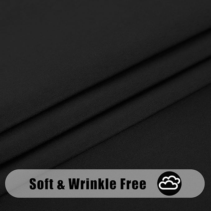 Smiry Round Table Cloth, Waterproof Anti-Scratch Polyester Tablecloth, Decorative Washable Fabric Table Cover for Dining, Buffet, Parties and Outdoor, 60x60, Black