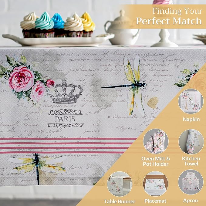Maison d' Hermine Table Cloth Square Table 100% Cotton 60 x 60 Inches Tablecloth Reusable Decorative for Dining Room Farmhouse Home Valentines Day Decorations Spring Summer - Champ De Mars