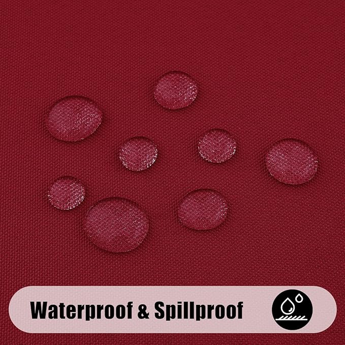 Smiry Rectangle Table Cloth, Waterproof Anti-Scratch Polyester Tablecloth, Decorative Washable Fabric Table Cover for Dining, Buffet, Parties and Outdoor, 52x70, Wine Red