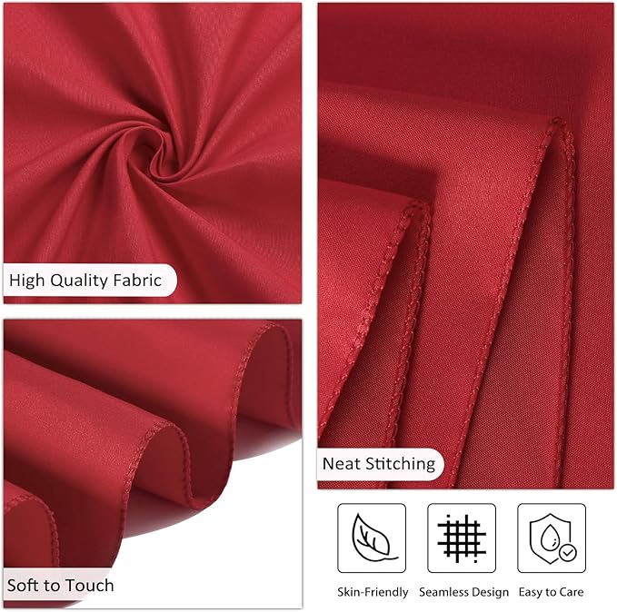 CozRhythm 8 Pack Red Valentine's Day Tablecloth 60 x 126 Inch Rectangular Table Cloth for 8 Foot Rectangle Tables, Wrinkle Resistant Washable Polyester Fabric for Buffet Wedding Party