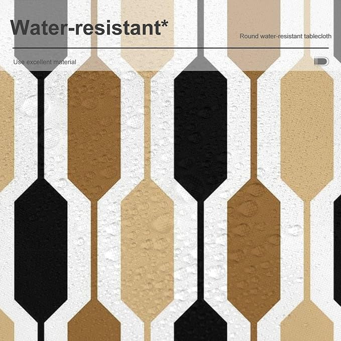 Abstract Boho Geometric Round Tablecloth, Mid Century Modern Geometric Art Retro Print Tablecloth for Home Party Dining Room Kitchen Decor 70Inch(178cm)