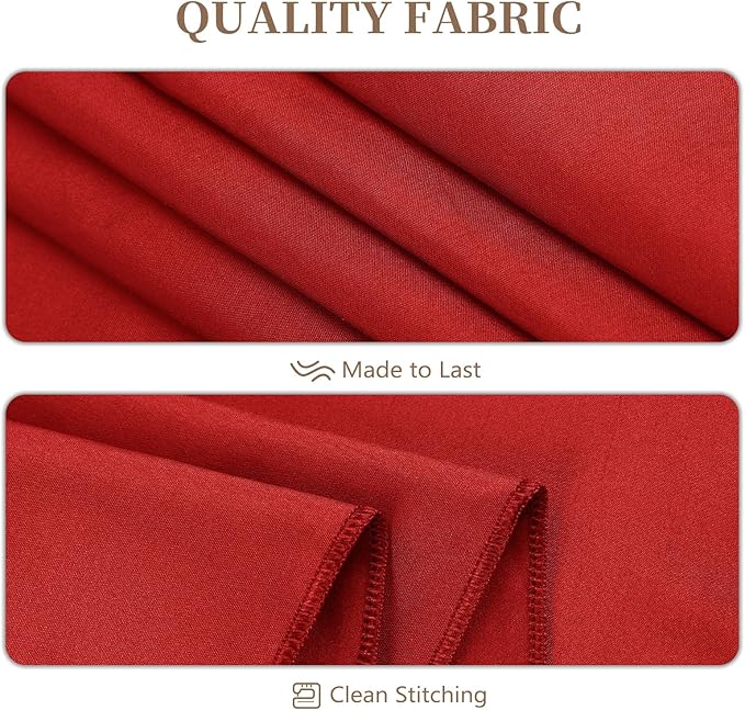 8 Pack Red Round Tablecloth 120 Inch Valentine’s Day Red Table Cloth, Washable Polyester Fabric Stain and Wrinkle Resistant Table Cover for Party Wedding Buffet Dining Banquet Anniversary