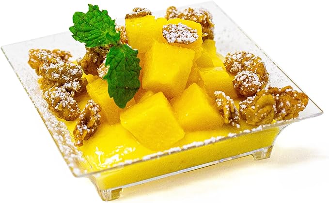 720 Pack Tiny Square Clear Plastic Tray Mini Appetizer Plates for Party Mini Serving Tray Small Appetizer Serving Sauce Dish Clear Disposable Dessert Plates for Events CMJJ