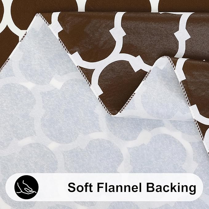 Smiry Rectangle Table Cloth Cover, Waterproof Vinyl Tablecloth with Flannel Backing for Rectangle Tables, Wipeable Spillproof Plastic Tablecloths for Dining, Camping and Indoor (60"x102", Coffee)