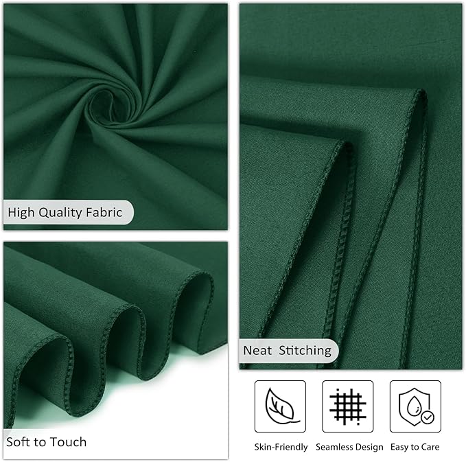 8 Pack Dark Green Tablecloth 60 x 102 Inch Rectangular Table Cloth for 6 Foot Rectangle Tables, Hunter Green Wrinkle Resistant Washable Polyester Fabric for Buffet Wedding Party Banquet