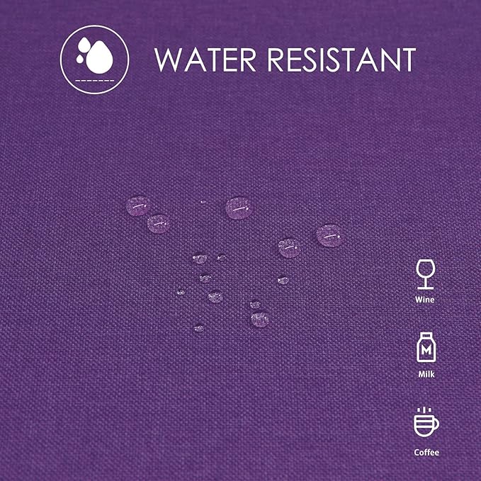 BALCONY & FALCON Table Cloth for 6 Foot Rectangle Tables – Waterproof, Wrinkle-Free Farmhouse Tablecloth for Dining, Kitchen, Wedding, Baby Shower & Holiday Gatherings (Purple, 55" x 95")