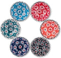 Ceramic Small Bowls, Dipping Bowls Set of 6, 3.5 Oz Soy Sauce Dish, Handmade Charcuterie Bowls, Colorful Pinch Bowls, Dishwasher & Microwave Safe Sauce Bowls, 3.2'' Mini Bowls (SULTAN'S GARDEN)