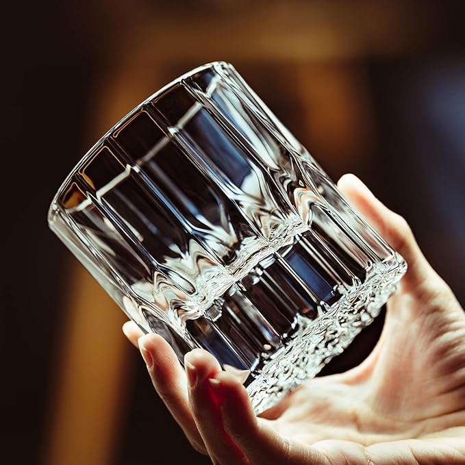 Whiskey Glasses, Heavy-base Rocks Glasses, 7.5oz Whisky Glass Sets Of 4, Bourbon Glass Gift For Men, Old Fashioned Glass Suitable For Scotch, Liquor, Rum, Cognac, Vodka& Rocks Cocktails