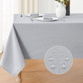 Textured Rectangle Tablecloth 60x84 inch Table Cloth Water Resistant Wrinkle Free Spill-Proof, Decorative Fabric Table Cover Washable for Banquet Parties Event Holiday Dinner, Light Grey