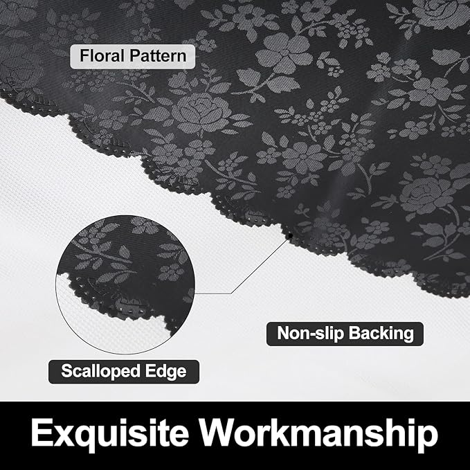Smiry Rectangle Table Cloth, Waterproof Heavy Duty Vinyl Tablecloths, Wipeable Washable Table Cover for Kitchen and Dining Room (Black, 60" X 120")