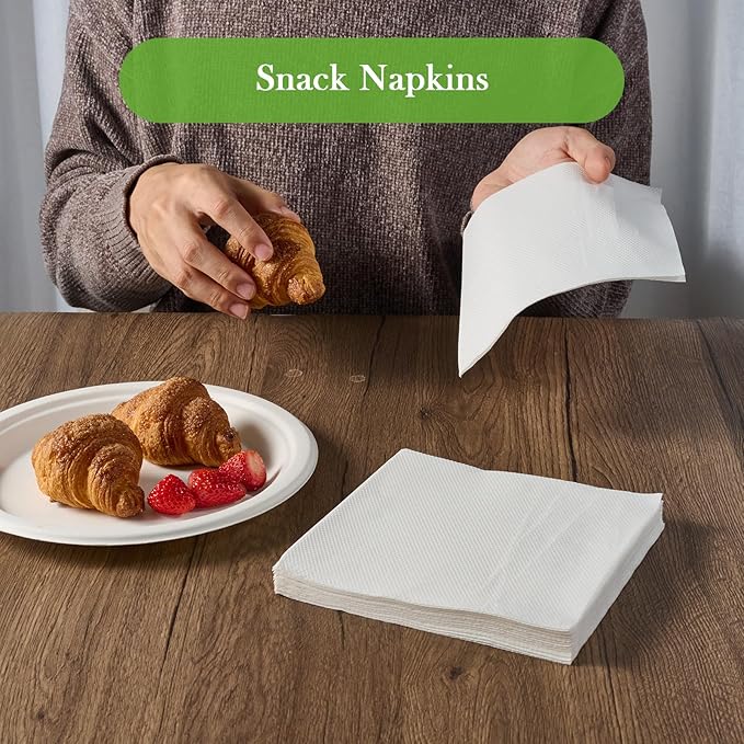 ECOLipak Lunch Napkins Bulk, 1000 Count Everyday Paper Napkins, 6.5×6.5 Inch Folded, 2-Ply Soft And Absorbent for Dinner, Gathering, Bar, Restaurants(13×13 Inch Unfolded)