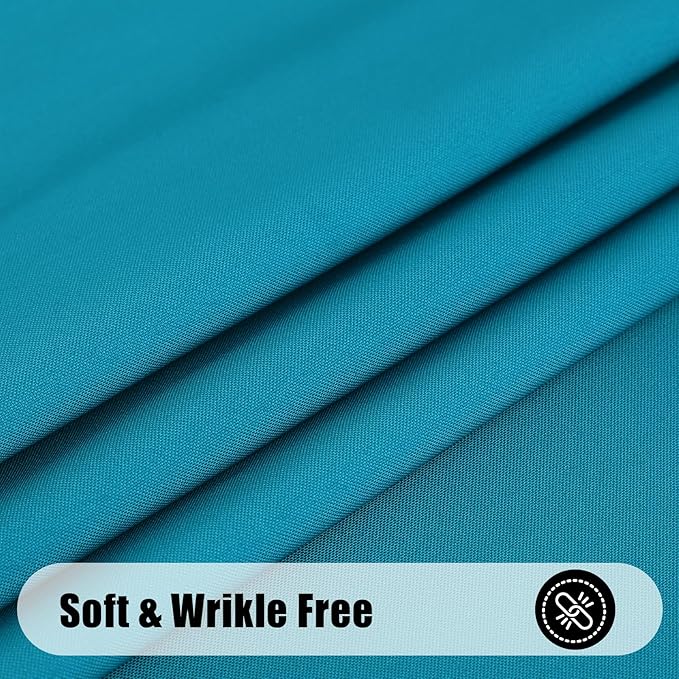 Smiry Rectangle Table Cloth, Waterproof Anti-Scratch Polyester Tablecloth, Decorative Washable Fabric Table Cover for Dining, Buffet, Parties and Outdoor, 60x102, Teal