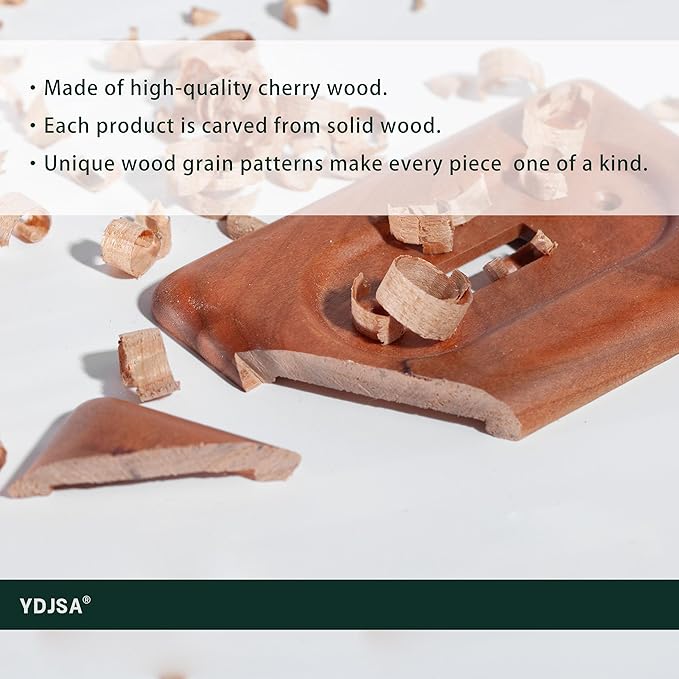 Four Switch Plate Covers Cherry Wood Quad Toggle 4 Light Switch Cover Elegant Design Durable Construction Ideal for Home Office Decor