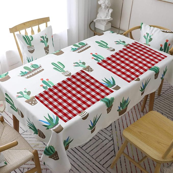 Urban VillaPlacemats for Dining Table 100% Cotton Placemats 14''x20'' Over Sized Tablemats Set of 6Placemats Red/White Buffalo Check Tablemats for Family Dinners Wedding PartiesPlacemats