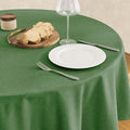 Tablecloth Linen Textured Waterproof & Stain Resistant Table Cloth Wrinkle Free Decorative Fabric Farmhouse Table Cover for Dining/Party/Buffet/Wedding, 60 x 60 Inch, Green