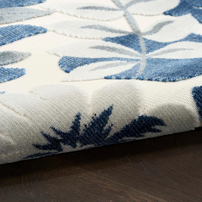 Nourison Home Suncoast Blue 9' x 12' Area Rug - Easy Clean, Non Shedding, Bed Room, Living Room, Dining Room, Kitchen (9' x 12')