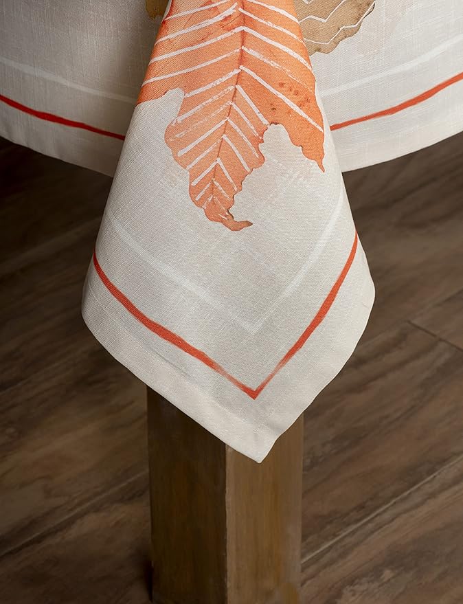 Maison d' Hermine Table Cloth Rectangle Table 100% Cotton 70 x 108 Inches Fall Tablecloth Reusable Everyday Use for Thanksgiving Christmas Decorations Dining Farmhouse Party (Colours of Autumn)