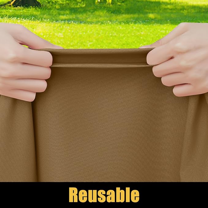 Smiry Rectangle Picnic Table Cloth, Waterproof Elastic Fitted Tablecloths for 6 Foot Tables, Washable Polyester Table Cover for Camping, Indoor and Outdoor (Brown, 30"x72")