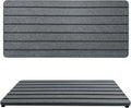 2 PCS Fast-Drying Sink Stone Tray, 12" x 5.5" Super Absorbent Diatomite Coasters, Grooved Design, Water Absorbing Stone Used for Hand Soaps & Plants & Toiletries in The Modern Home