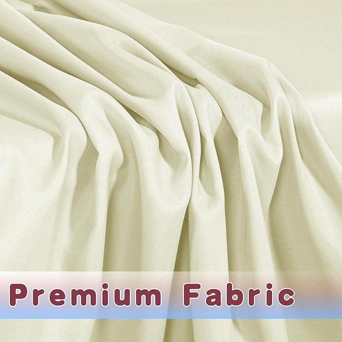 HolidayIdeas Fitted Table Covers - 96 x 30 Inch - 2 Pack Rectangle Tablecloths for 8 Foot Folding Tables, Butter Cream Polyester Fabric Tablecloth for Parties, Holiday Dinner, Wedding, Trade Show,
