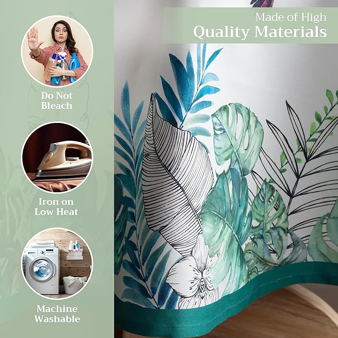 Maison d' Hermine Table Cloth Round Table 100% Cotton 63 Round Inches Tablecloth Reusable Decorative for Dining Room Farmhouse Home Valentines Day Decorations Spring Summer - Tropiques