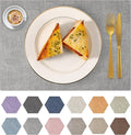 Faux Leather Placemats Set of 6 Washable Artificial Leather Table mats for Kitchen Table - Heat Resistant, Waterproof, Easy Clean, Anti Slip 11.8" x 17" (Light Grey-6 Pack)