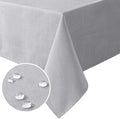 H.VERSAILTEX Linen Textured Table Cloths 54 x 54 Inch Premium Solid Tablecloth Spill-Proof Waterproof Table Cover for Dining Buffet Feature Extra Soft and Thick Fabric Wrinkle Free, Grey