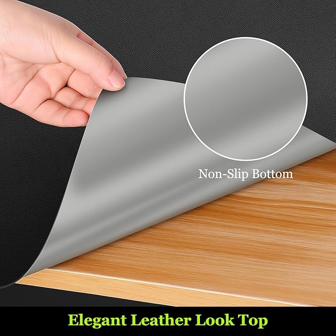 Warmstar Leather Table Cover 20 x36 Inch, 1.8MM Thick PVC Table Protector Waterproof, Desk Cover Protector Non-Slip Table Pad for Kitchen, Dresser, Gaming Desk,Dining Room Table
