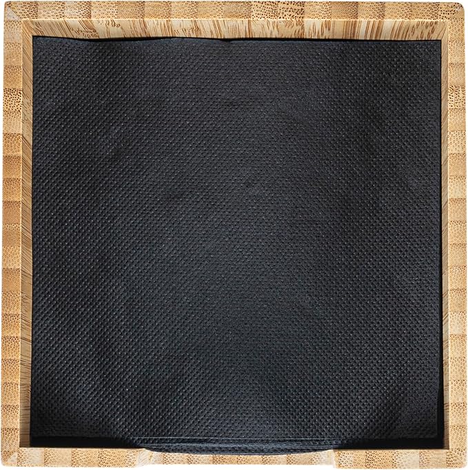5.5 x 4 Inch Cocktail Napkin Holder, 1 Square Flat Napkin Holder - For Bars, Kitchen Tables, or Countertops, Sturdy, Natural Bamboo Tissue Napkin Holder, Dining Room Decor - Restaurantware