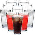 DISCOUNT PROMOS Beer Pint Glasses 16 oz. Set of 10, Bulk Pack - Heavy Duty Glassware for Restaurant, Thick Base and Walls, Stackable - Clear
